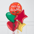 Christmas Style Inflated Foil Balloon Bunch