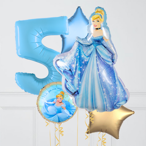 Cinderella Princess Birthday Inflated Birthday Balloon Bunch