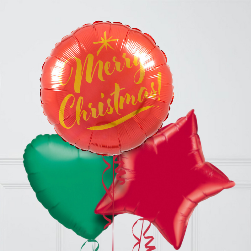 Classic Merry Christmas Foil Balloon Bunch