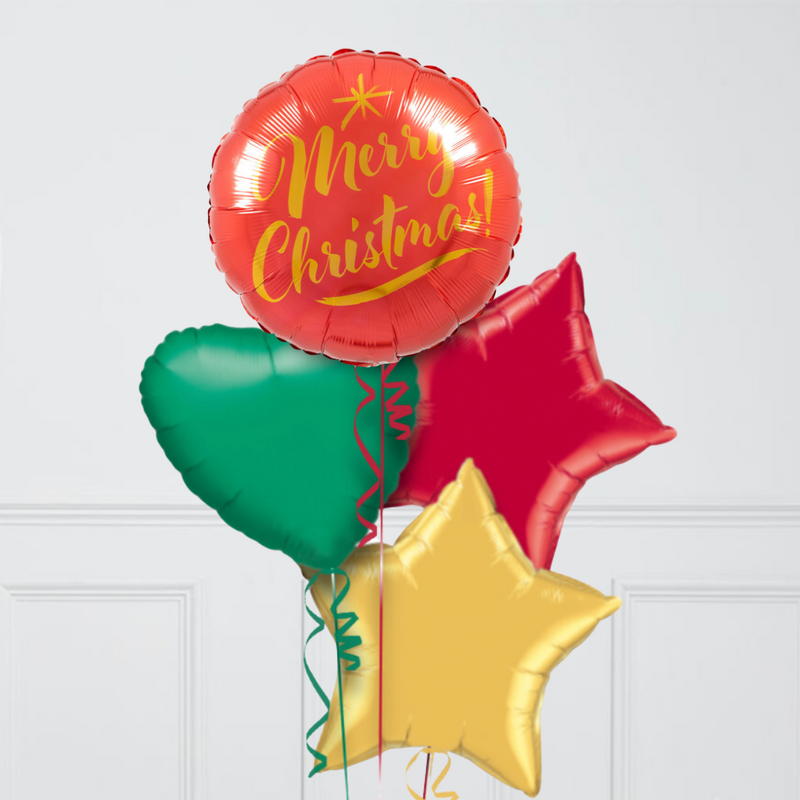 Classic Merry Christmas Foil Balloon Bunch