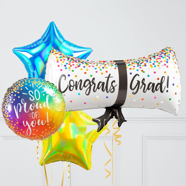 Congrats Grad Scroll Inflated Balloon Package