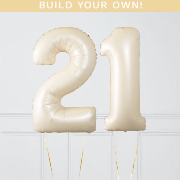 Create Your Own Cream Birthday Balloon Numbers