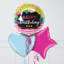 Cute Banners Happy Birthday Inflated Foil Balloon Bunch