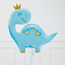 Cute Blue Dinosaur Inflated Foil Balloon Bunch