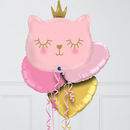 Cute Pink Kitten Inflated Foil Balloon Bunch