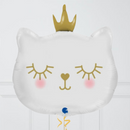 Cute White Kitten Inflated Foil Balloon Bunch