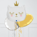 Cute White Kitten Inflated Foil Balloon Bunch