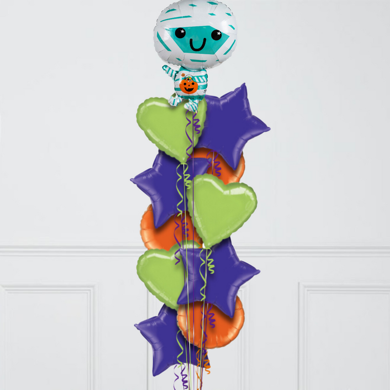 Cutie Mummy Halloween Stars Inflated Foil Balloon Bunch