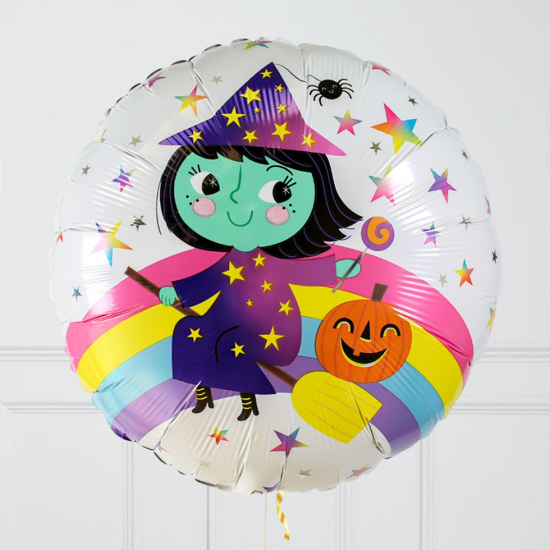 Cute Witch Halloween Foil Balloon Bunch