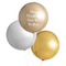 Personalised Gold Christmas Inflated Orb Balloon Trio