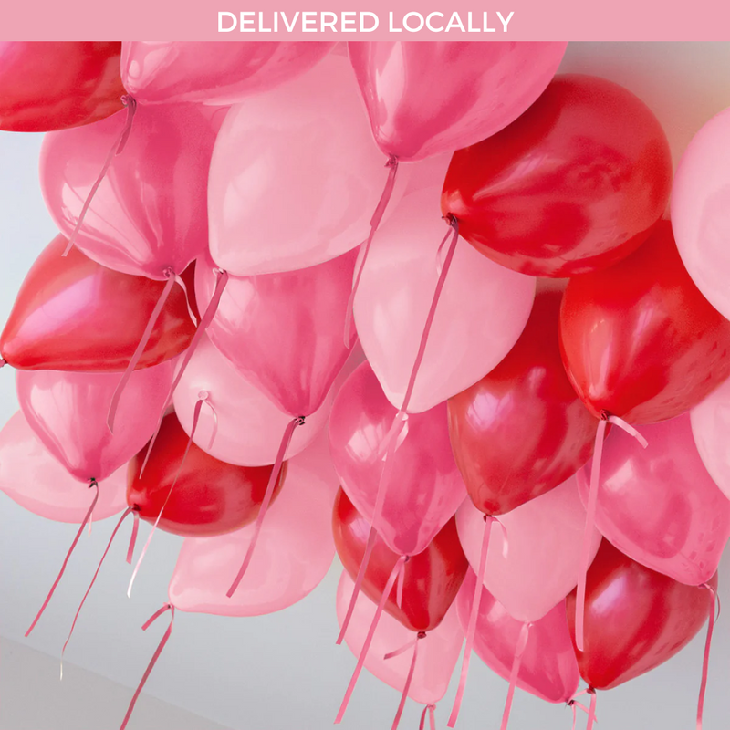 Loved Up Red & Pink Helium Ceiling Balloons