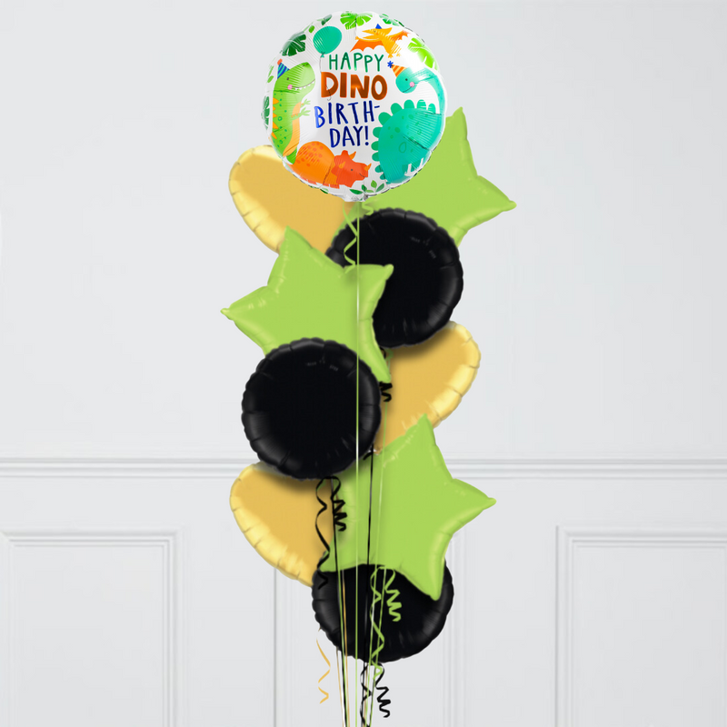 Dinosaur Happy Birthday Inflated Foil Balloon Bunch