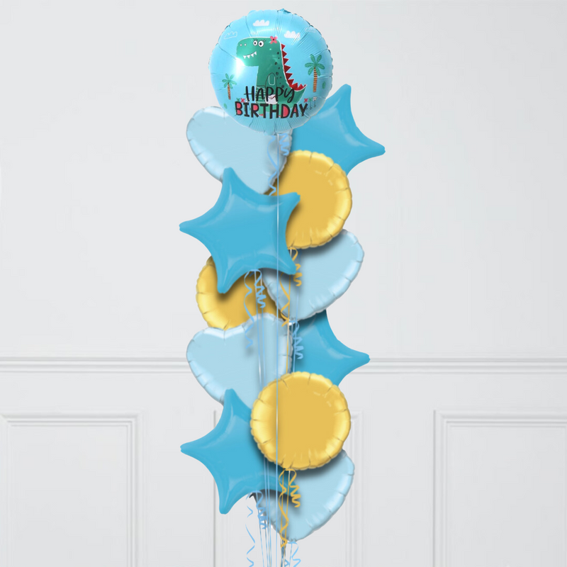 Dinosaur Happy Birthday Inflated Foil Balloon Bunch