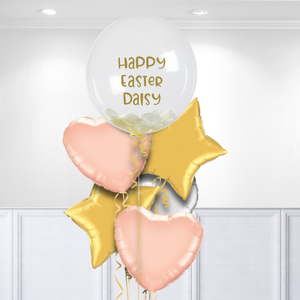 Easter Personalised Bubble Balloon Bunch