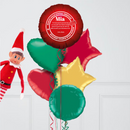 Elf On The Shelf Personalised Inflated Christmas Balloon Bunch