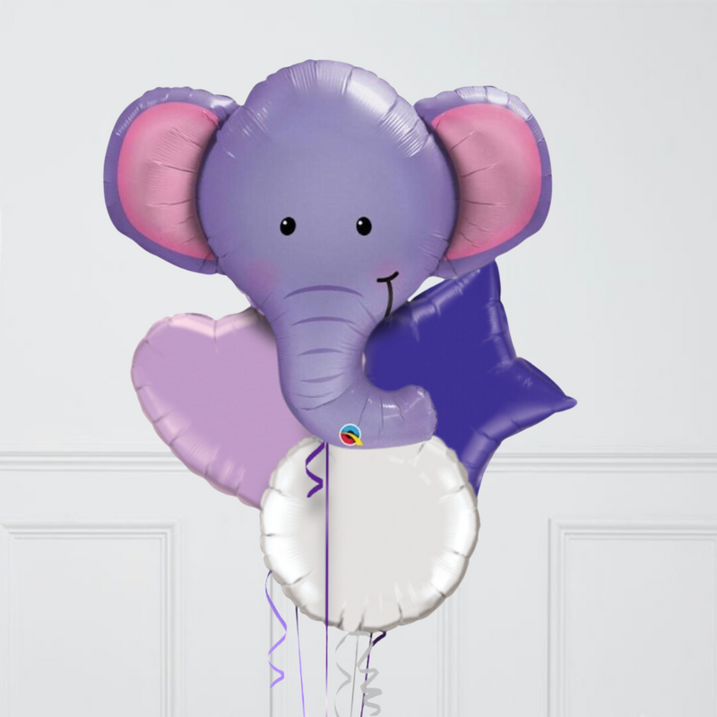 Ellie the Elephant Birthday Inflated Balloon Bunch