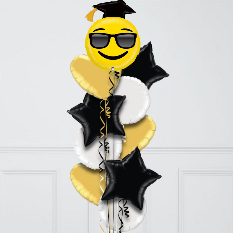 Emoji Grad Foil Inflated Balloon Bunch