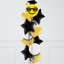 Emoji Grad Foil Inflated Balloon Bunch