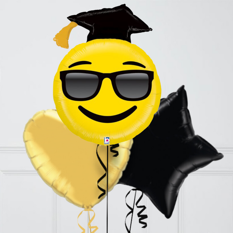 Emoji Grad Foil Inflated Balloon Bunch