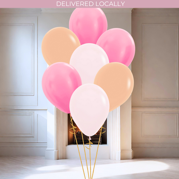 Flamingo Pink Helium Latex Balloon Bunch