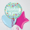 Floral Thinking Of You Inflated Foil Balloon Bunch