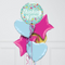 Floral Thinking Of You Inflated Foil Balloon Bunch