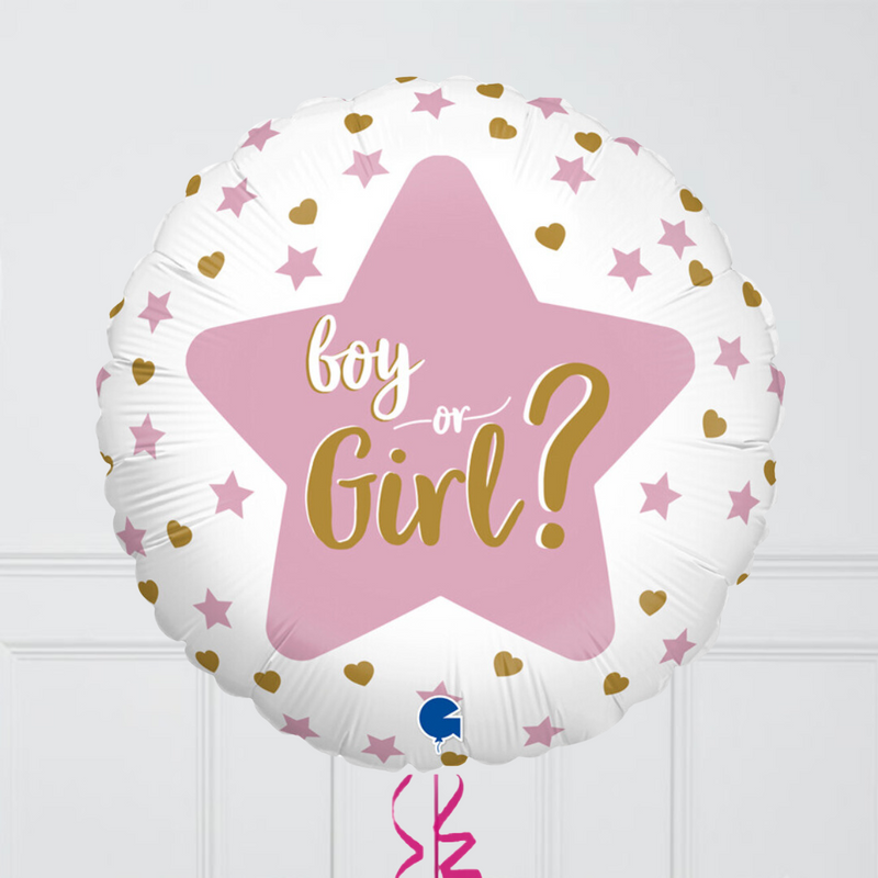 Gender Reveal Inflated Foil Balloon Bunch