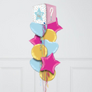 Gender Reveal Stars Inflated Foil Balloon Bunch