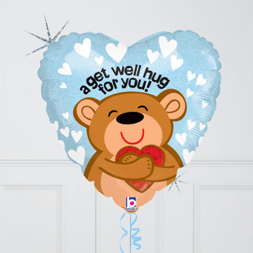 Get Well Hug Pastel Stars Inflated Foil Balloon Bunch