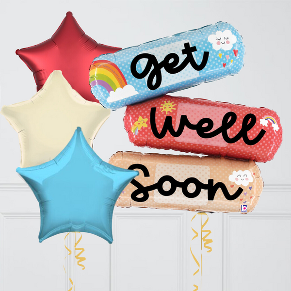 Get Well Soon Plaster Inflated Balloon Package