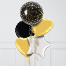 Glitz & Glam Birthday Sparkles Stars Inflated Foil Balloon Bunch