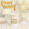 Gold Confetti Birthday Party 9oz Cups (set of 8pcs)