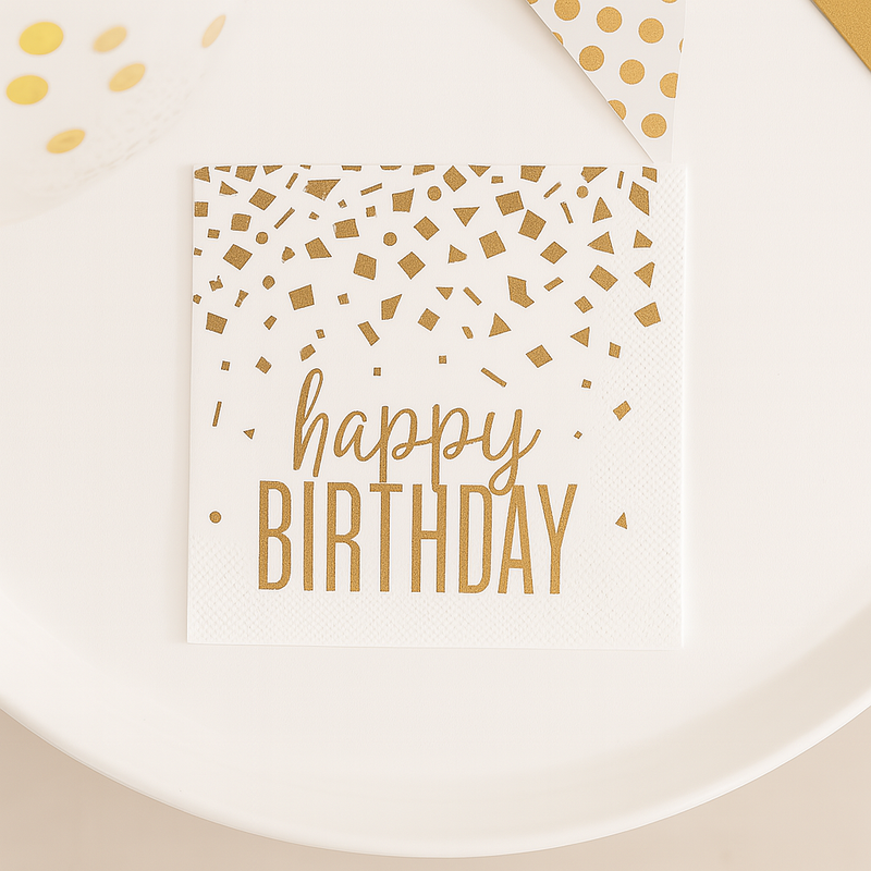 Gold Confetti Birthday Party Napkin (set of 16pcs)