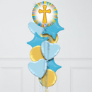 Gold Cross Inflated Foil Balloon Bouquet