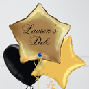 Gold Personalised Debs Star Inflated Foil Balloon Bunch