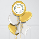 Gold & Greenery Cross Hearts Inflated Foil Balloon Bunch