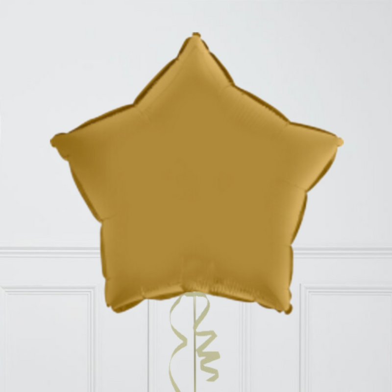 Gold & Olive Stars Inflated Foil Balloon Bunch