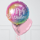 Gradient Happy Birthday Inflated Foil Balloon Bunch