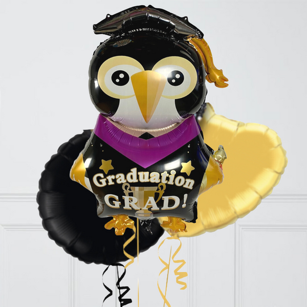 Graduation Owl Inflated Foil Balloon Bunch