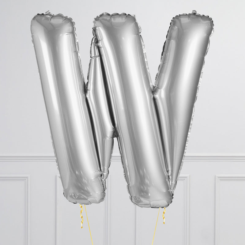 Inflated Silver Letter Balloons