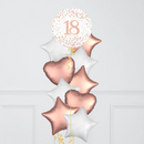 Happy 18th Birthday Rose Gold Inflated Foil Balloon Bunch
