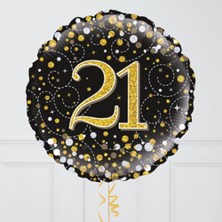 Happy 21st Birthday Glitz & Glam Inflated Foil Balloon Bunch
