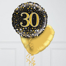 Happy 30th Birthday Glitz & Glam Inflated Foil Balloon Bunch