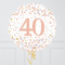 Happy 40th Birthday Rose Gold Inflated Foil Balloon Bunch