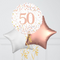 Happy 50th Birthday Rose Gold Inflated Foil Balloon Bunch