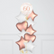 Happy 60th Birthday Rose Gold Inflated Foil Balloon Bunch