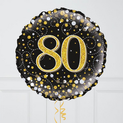 Happy 80th Birthday Glitz & Glam Inflated Foil Balloon Bunch