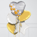 Happy Anniversary Hearts Inflated Foil Balloons