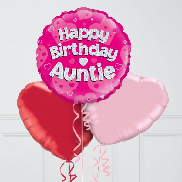 Happy Birthday Auntie Inflated Foil Balloon Bunch