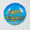 Happy Birthday Blue Star Inflated Foil Balloon Bunch